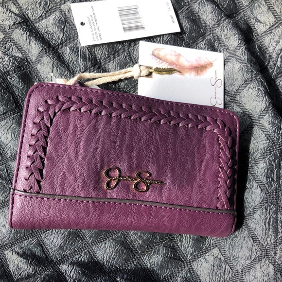 Jessica Simpson Jaclyn Medium Fran Faux Leather Wallet Color Italian Plum NWT - Picture 1 of 12